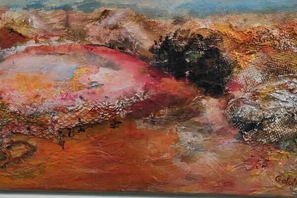 "Gold - illegaler Abbau", 2024, Acryl auf Leinwand, Elv. A. Sträuber "Gold - illegaler Abbau", 2024, Acryl auf Leinwand, Elv. A. Sträuber