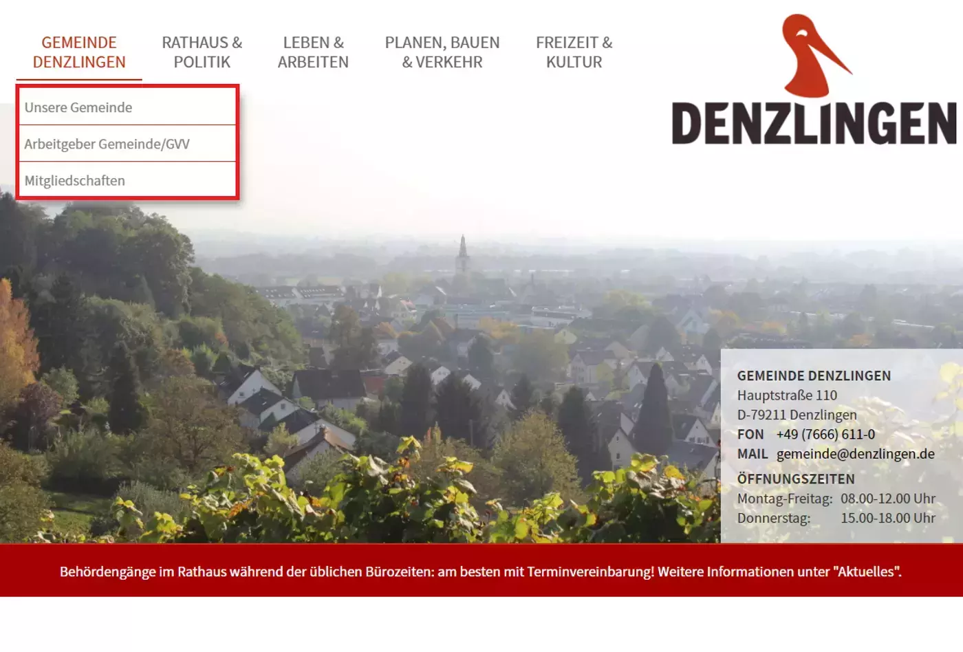 Untermenü Denzlingen Untermenü Denzlingen