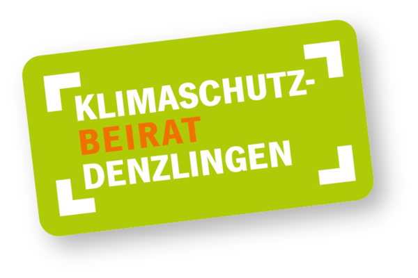 Logo Klimaschutzbeirat, grün hinterlegt mit der Aufschrift Klimaschutzbeirat Denzlingen