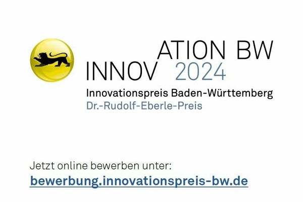 Logo des Innovationspreises BW mit URL