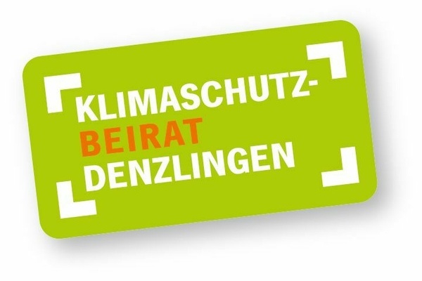 Logo Klimaschutzbeirat in wei&szlig;-oranger Schrift auf gr&uuml;nem Hintergrund