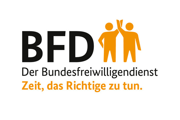 Logo Bundesfreiwilligendienst in schwarz-ockerfarbener Schrift auf weißem Hintergrund Logo Bundesfreiwilligendienst in schwarz-ockerfarbener Schrift auf weißem Hintergrund