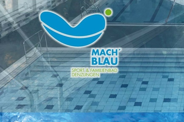 Blaues Logo des MACH' BLAU Sport & Familienbades Denzlingen Blaues Logo des MACH' BLAU Sport & Familienbades Denzlingen