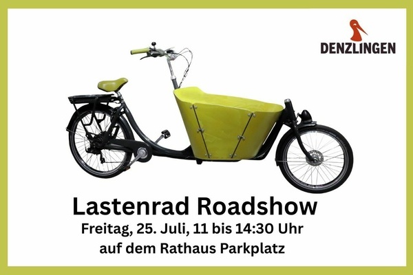 Lastenrad, Denzlinger, Logo, schwarze Schrift auf wei&szlig;em Untergrund