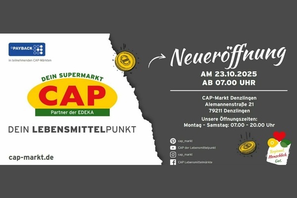 Flyer CAP-Markt Neuerffnung Denzlingen