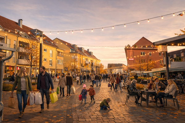 KI-generiertes Bild der Lebendigen Ortsmitte Denzlingen