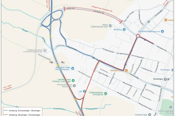 Vollsperrung der V&ouml;rstetter Stra&szlig;e