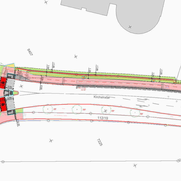 Lageplan ampelgesteuerte Verkehrsbeschrnkung Kreisverkehr Kirchstrae//Vrstetter Strae