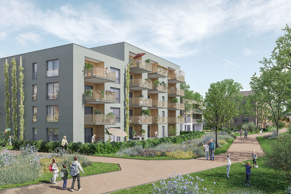 Visualisierung eines Geb�udes im Denzlinger Quartier K�ppelematten, erstellt durch Link3D