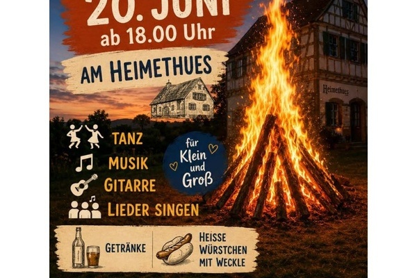 Plakat: Sonnwendfeuer des Heimat- und Geschichtsvereins Denzlingen