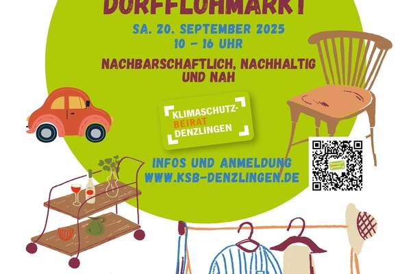 Plakat des Denzlinger Dorfflohmarktes 2025